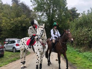 Cruella De Vil and Robin Hood - two of the horseback entries