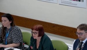 Coun Lisa Trickett, chair of the council’s homes committee (centre), at the meeting at Birmingham Council House on Thursday, February 26. From council webcast.