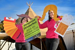 Getting ready for Shropshire Oktoberfest this weekend are Clare Wells and Beth Heath from Shropshire Festivals.