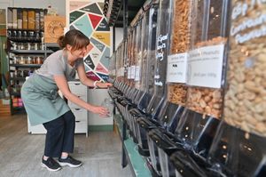 The shop sells a wide range of dried food as well as cleaning products and toiletries
