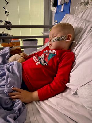 Reilly at the beginning of treatment at Birmingham children’s hospital 