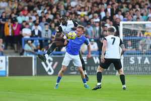 Action from AFC Telford United's play-off clash with Halesowen (Kieren Griffin)