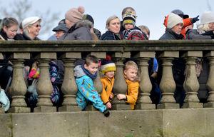 Crowds of people gathered to watch the race.