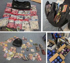 The snap bags and other drugs, along with cash, were uncovered during the raid. Photo: Staffordshire Police