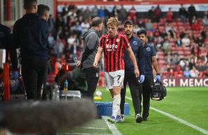 Jonny Stuttle was forced off for Walsall due to injury in the first half.