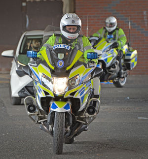 Police stopped and searched cars in Hockley Circus, Birmingham, as part of Operation Sceptre.
