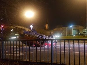 Supporting image for story: Car flips onto roof in dramatic Wolverhampton ring road crash