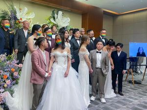 Supporting image for story: 10 same-sex couples in Hong Kong married via video chat