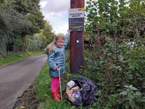 Supporting image for story: Six-year-old Pippa cleans Telford streets