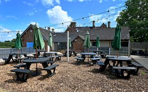 The outside area covers much of the grounds and is perfect for a pint on a nice day