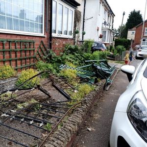 The collision also caused damage to fencing along Aldersley Road. Photo: Si G