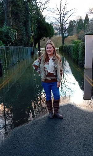 Siobhan Connor at her flooded home in Shrewsbury last winter