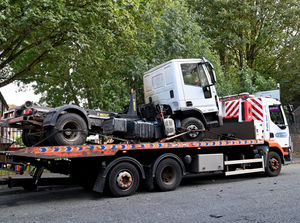 Supporting image for story: Road closed in both directions after lorry hits bridge near Bilston