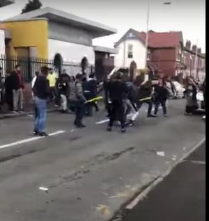 The violence was filmed in several different clips posted online. Video: Khan Hussain/YouTube