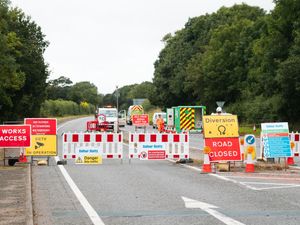 A41 roadworks near Newport in 2023