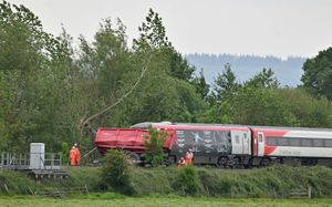 The aftermath of the crash involving a train and a tractor trailer near Leominster. Photo: Steve Leath