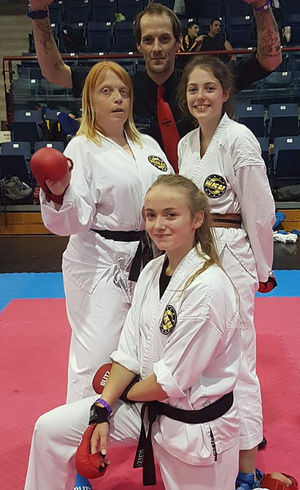 Matthew with daughters Steph and Holly and LSKC club member Jill