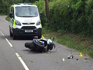 Supporting image for story: Motorbike rider seriously injured in crash after making off from police