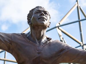 The Jack Leslie statue outside Plymouth Argyle FC's stadium Home Park