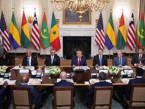 Supporting image for story: Trump’s ‘condescending’ praise of Liberian president’s English skills criticised