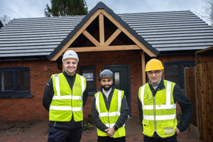 L-R: Richard Williams (Keon Homes) with Harry and Balbinder Singh Nagra (both Ashbury Timberworks)