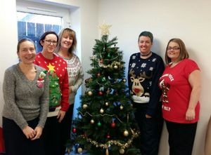 Staff at Rowley Hall Hospital in Stafford enjoy Christmas Jumper Day