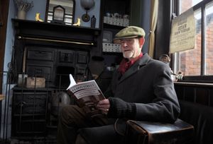 Keith Robinson from Shrewsbury who has written a book about Victorian Darlaston. Keith is pictured with his book at the Black Country Living Museum.