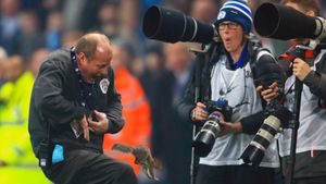 The squirrel takes a nibble on one of the City staff. Credit: @Maanjrr