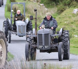 Derwyn Pugh on his grey fergie