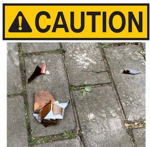 Damage caused by thrown litter (picture Bridgnorth Town Council)