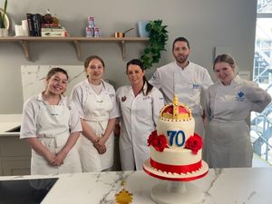 Supporting image for story: Perfect cake for Jubilee donated to food bank