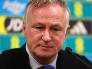 Michael O'Neill during a press conference