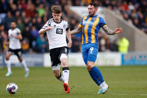 Ryan Bowman of Shrewsbury Town and Aaron Donnelly of Port Vale (AMA)
