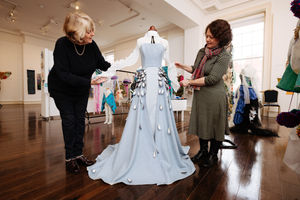 Jenny Redford and Gaynor Bowen at the museum and art gallery's Shrewsbury Drapers Textile Design Competition and Exhibition 