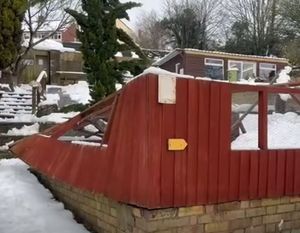 Damage caused by the storm. Image: Brockswood Animal Sanctuary