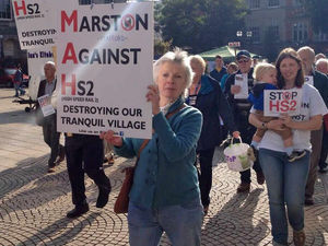 Supporting image for story: Demonstrators protest in Stafford over HS2