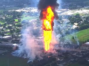 Supporting image for story: Households evacuated as pipeline explodes in Houston suburb