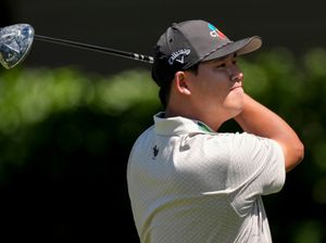 Si Woo Kim hits from the third tee during the third round of the RBC Heritage