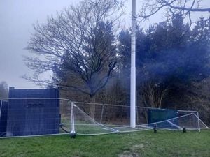 The mast and generator in Wollescote which campaigners say is causing pollution and safety concerns. Picture Cllr Ethan Stafford free for LDRS use