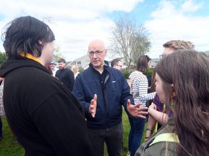 John Swinney campaigining in Hamilton, Larkhall and Stonehouse