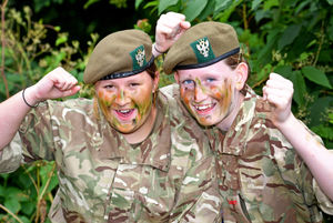Army cadets Jaime Billingh-Gair and Maisie Tapping at the Halesowen Carnival.
