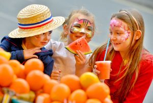 Kayna Stevens, 4, Ffion Inglis-McMahon, 7, and Rhi Inglis-McMahon, 7, from Malpas