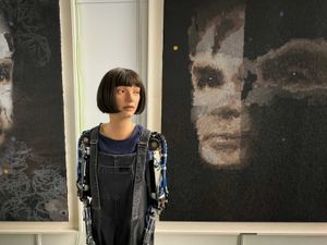 Supporting image for story: Robot artist Ai-Da to make history as portrait of Alan Turing goes to auction