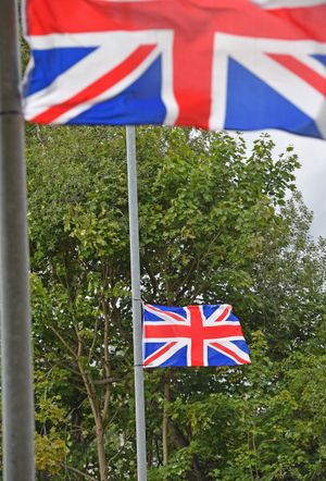 Flags flying in Walsall Wood
