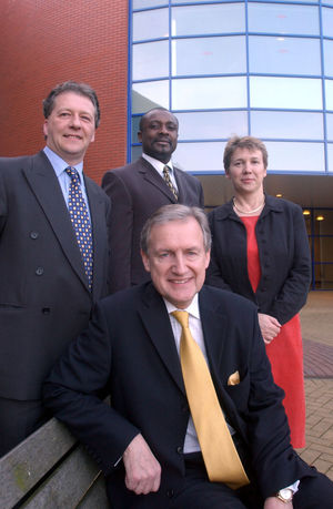 Dr Anderson has been a part of public life for years. He is pictured here with Sam Warnock (Heart of England), Mary Harpley (Advantage West Midland), and former broadcaster Bob Warman.