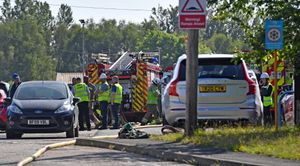 The fire at Ecobat in Darlaston. Photo: Tim Sturgess