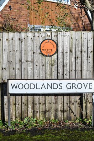 The scene of the suspected murder of an 84-year-old woman in Woodlands Grove, Prees Higher Heath, near Whitchurch. Photo: Emma Trimble/SWNS