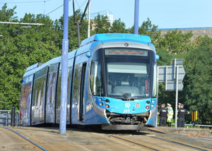 The tram sustained damage
