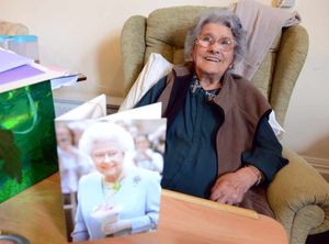 Violet Edwards celebrating her 107 birthday at Rylands Nursing Home in Newport