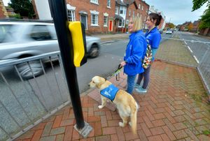 Parsnip the dog with Jess Jarvis and Susie Bell